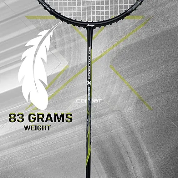 Li-Ning 3D Calibar X Combat Carbon Graphite Strung Racquets, 85 Grams, 30 Lbs String Tension and Free Full Cover | KIBI Sports