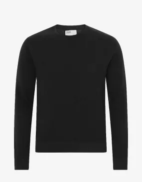 Light Merino Wool Crew - Deep Black