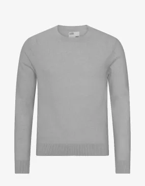 Light Merino Wool Crew - Heather Grey