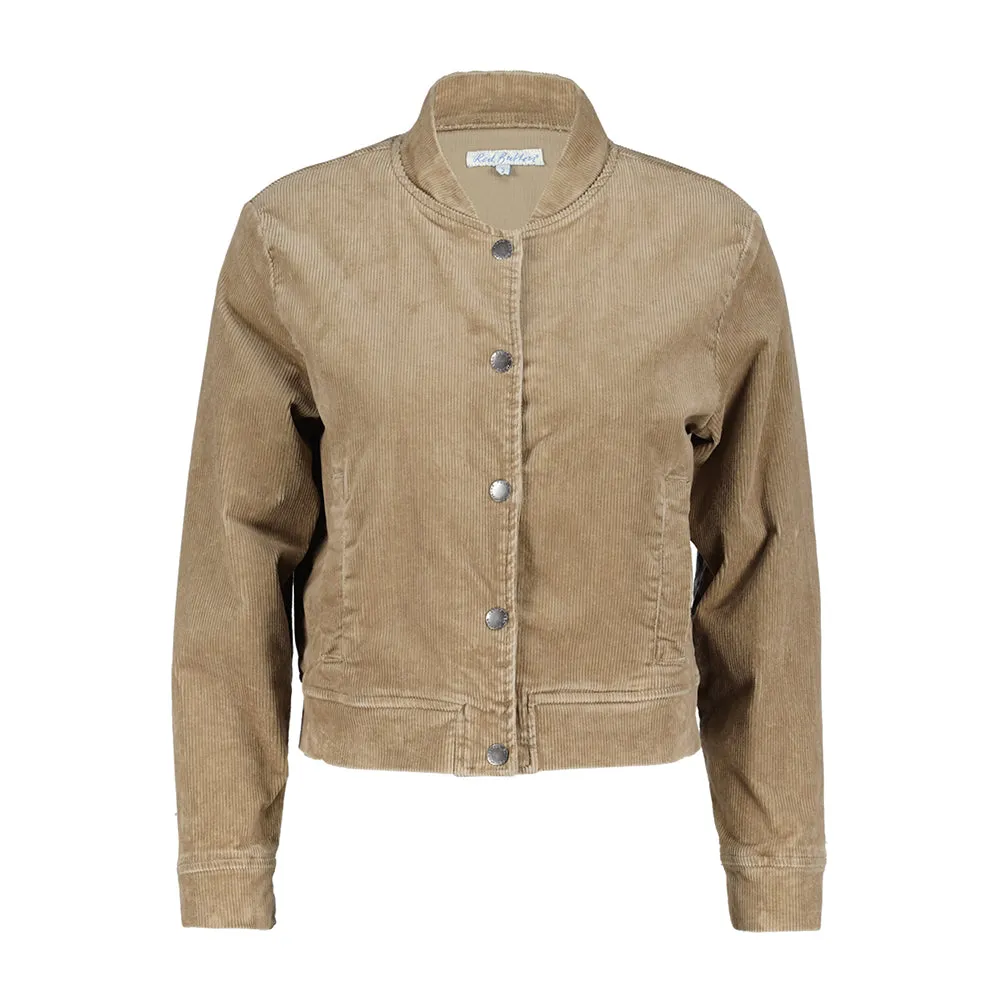 Light Taupe Cords Bomber Jacket