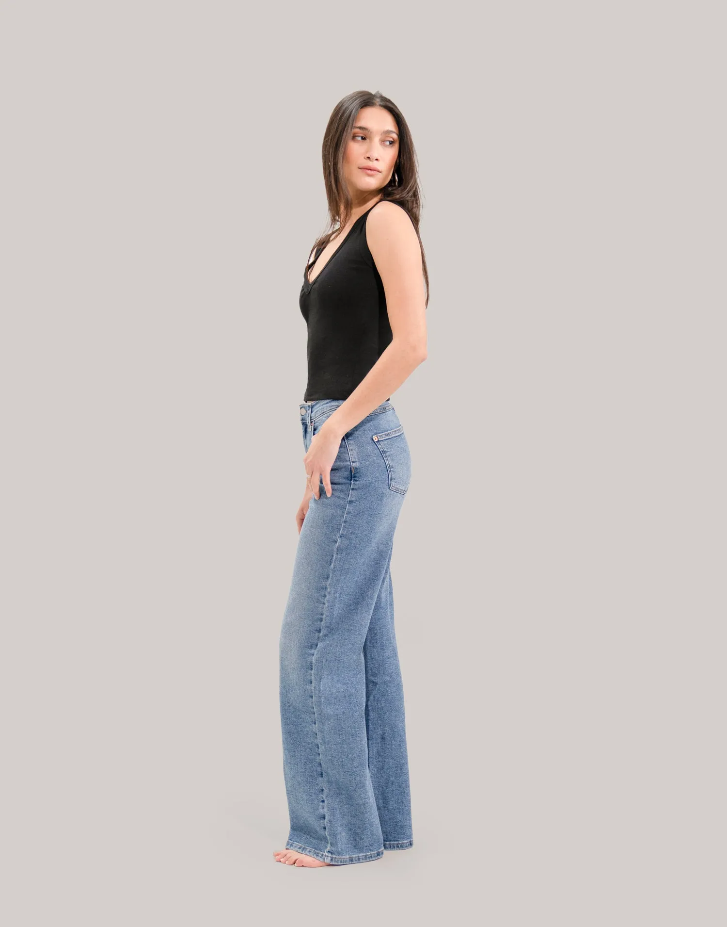 LILY WIDE LEG JEANS / JERSEY