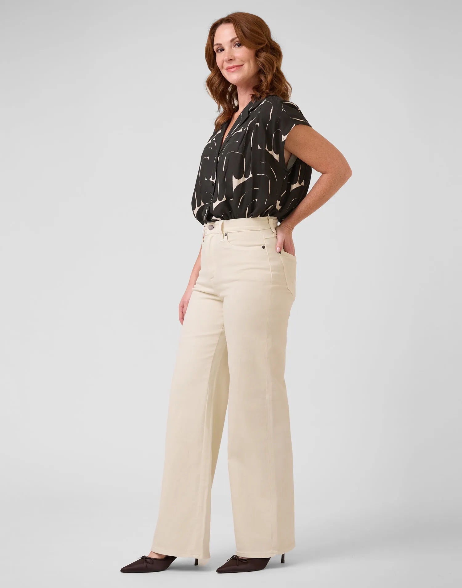 LILY WIDE LEG JEANS / MARBELLA