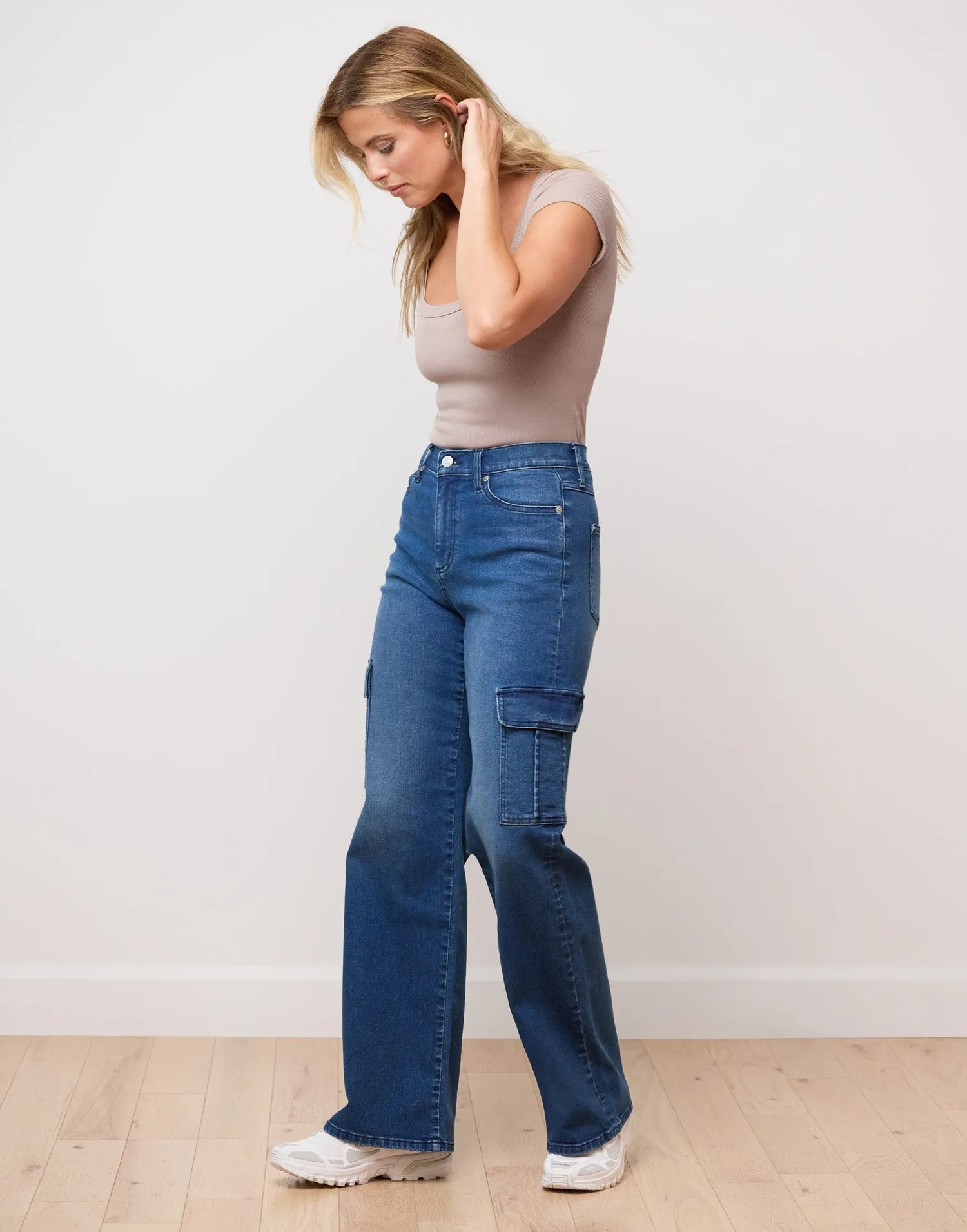 LILY WIDE LEG JEANS / OXFORD BLUE