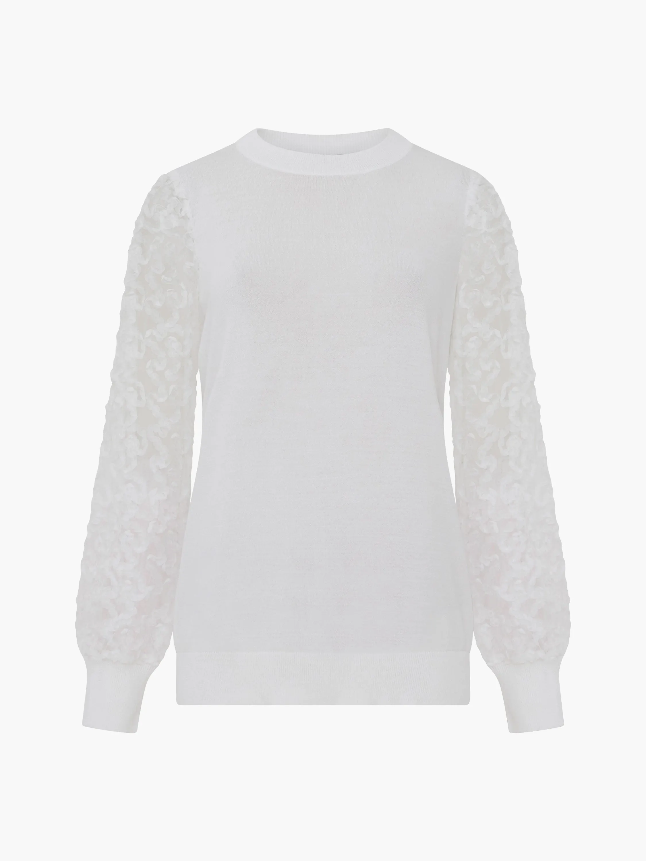 Luvy Embroidered Mesh Sleeve Sweater