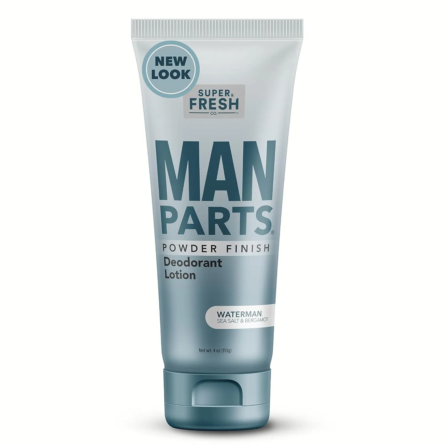 Man Parts - Deodorant for Men - POWDER LOTION - Men's Hygiene Cream for Groin, Butt, & Body - Fresh Control Odor, Anti Chafing, Stop Itch, Absorb Sweat - Aluminum Free - 4 oz Tube