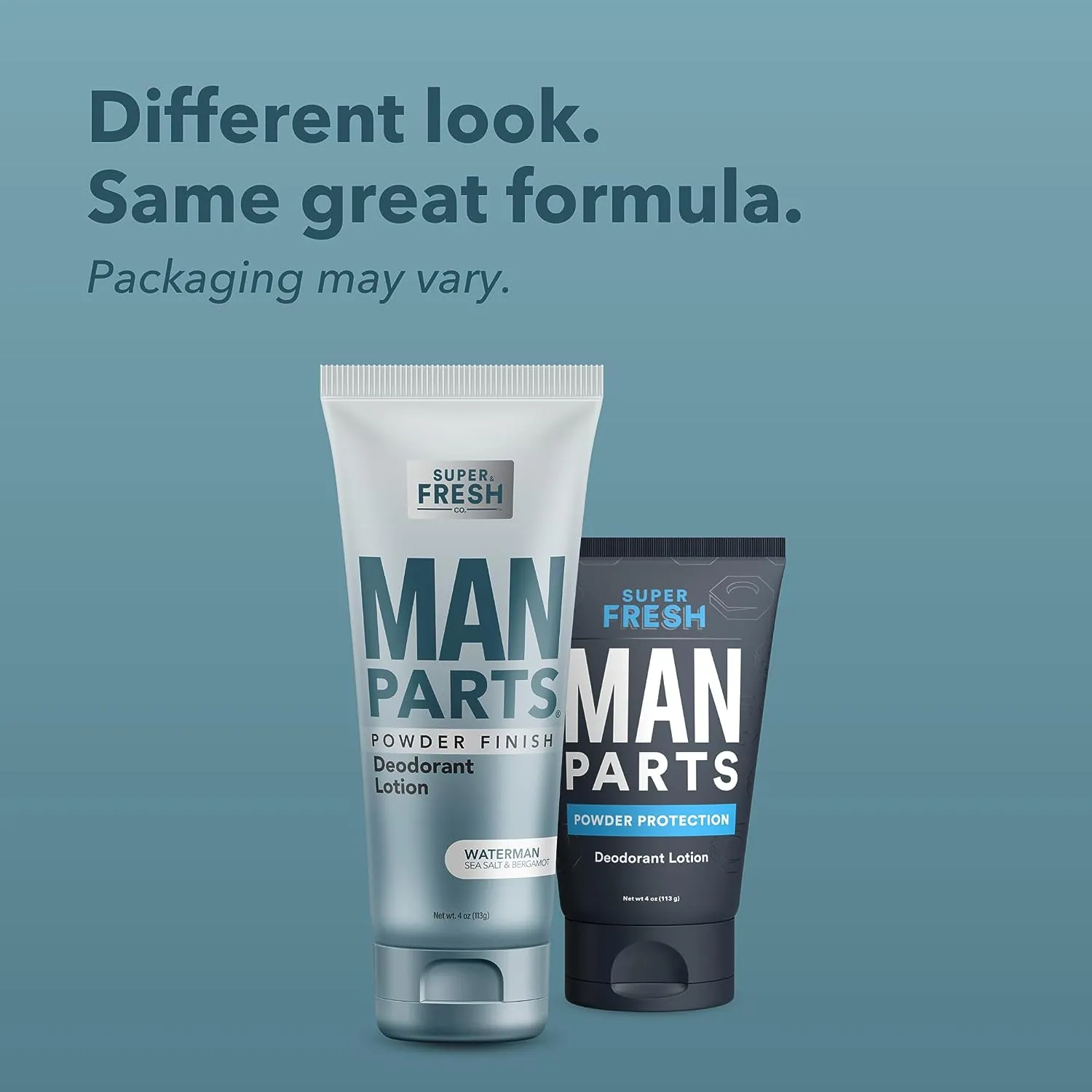 Man Parts - Deodorant for Men - POWDER LOTION - Men's Hygiene Cream for Groin, Butt, & Body - Fresh Control Odor, Anti Chafing, Stop Itch, Absorb Sweat - Aluminum Free - 4 oz Tube