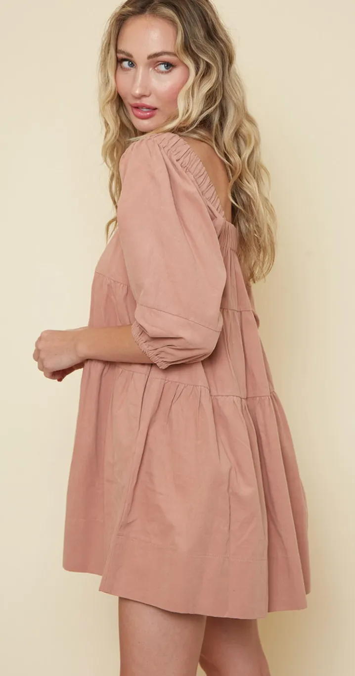 Mauve Babydoll Dress