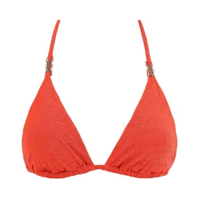 Max Mara Beachwear triangle bikini top in jersey and lurex fabric