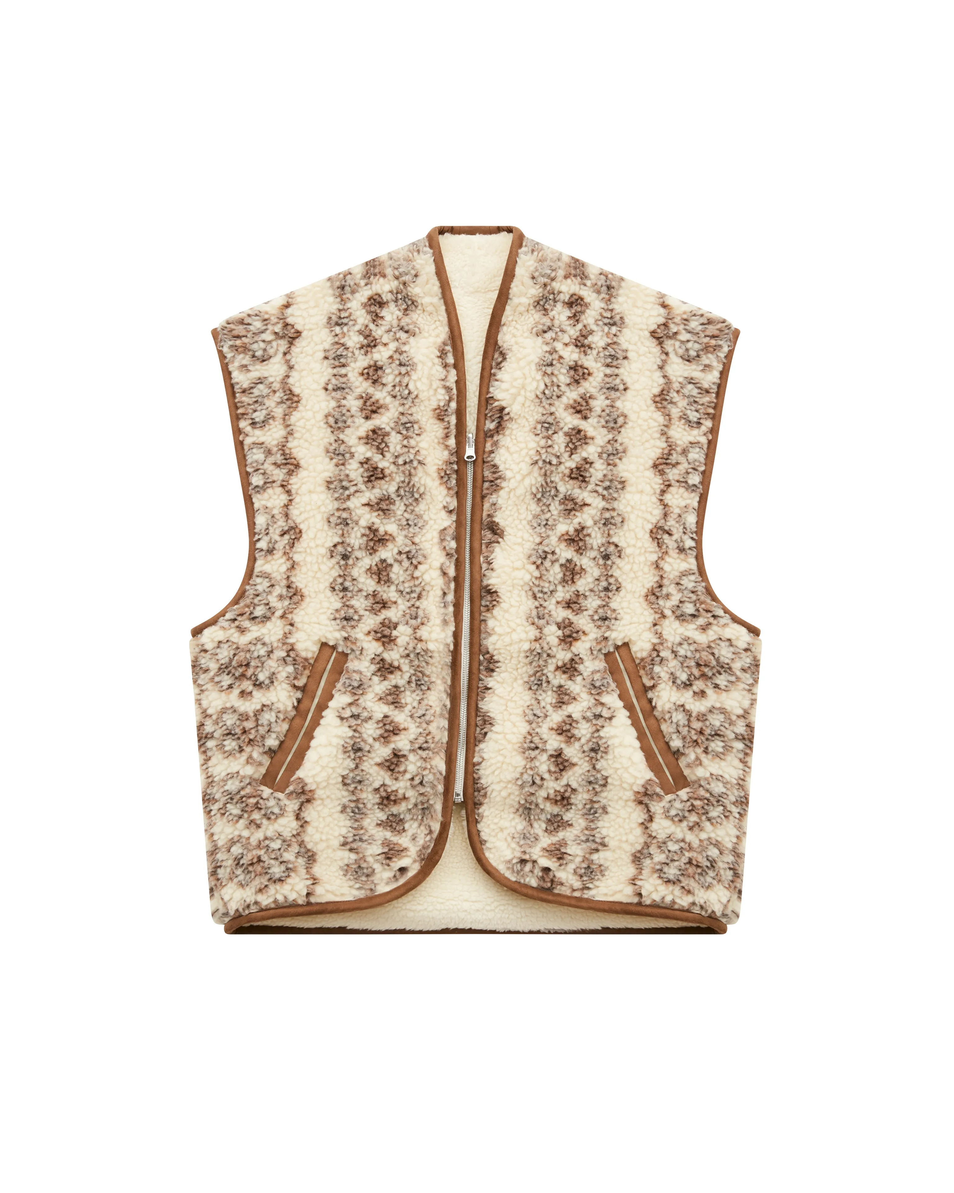 Maximilia Ecru Faux-Shearling Gilet