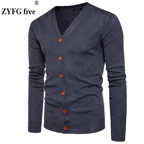 Men Button cardigans Sweaters 2018 New Casual Men solid Pullover V Collar Thick Cashmere sweater Outerwear Clothing EU/US size