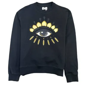 Men's Embroidered Eye Jumper Black Size M