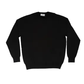 Men's Merino Wool Crew Neck Jumper Black