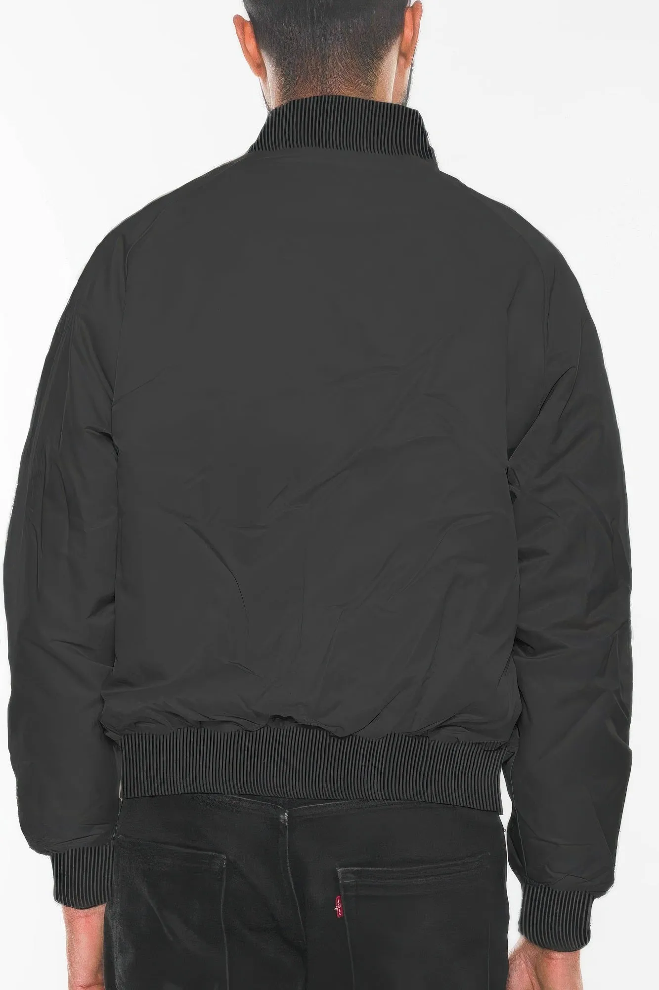 Mens Polyester Windbreaker Winter Bomber Jacket