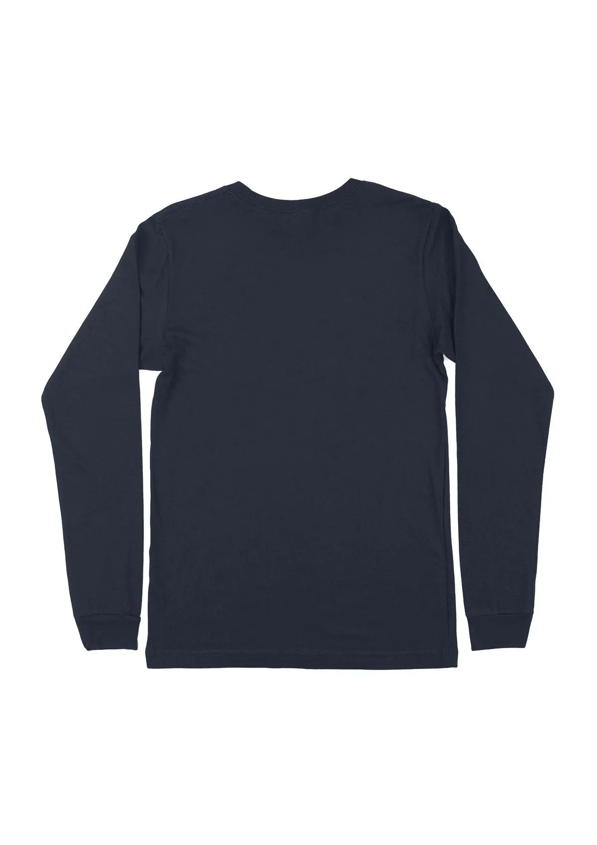 Mens T-Shirt Long Sleeve Crew Neck Navy Blue