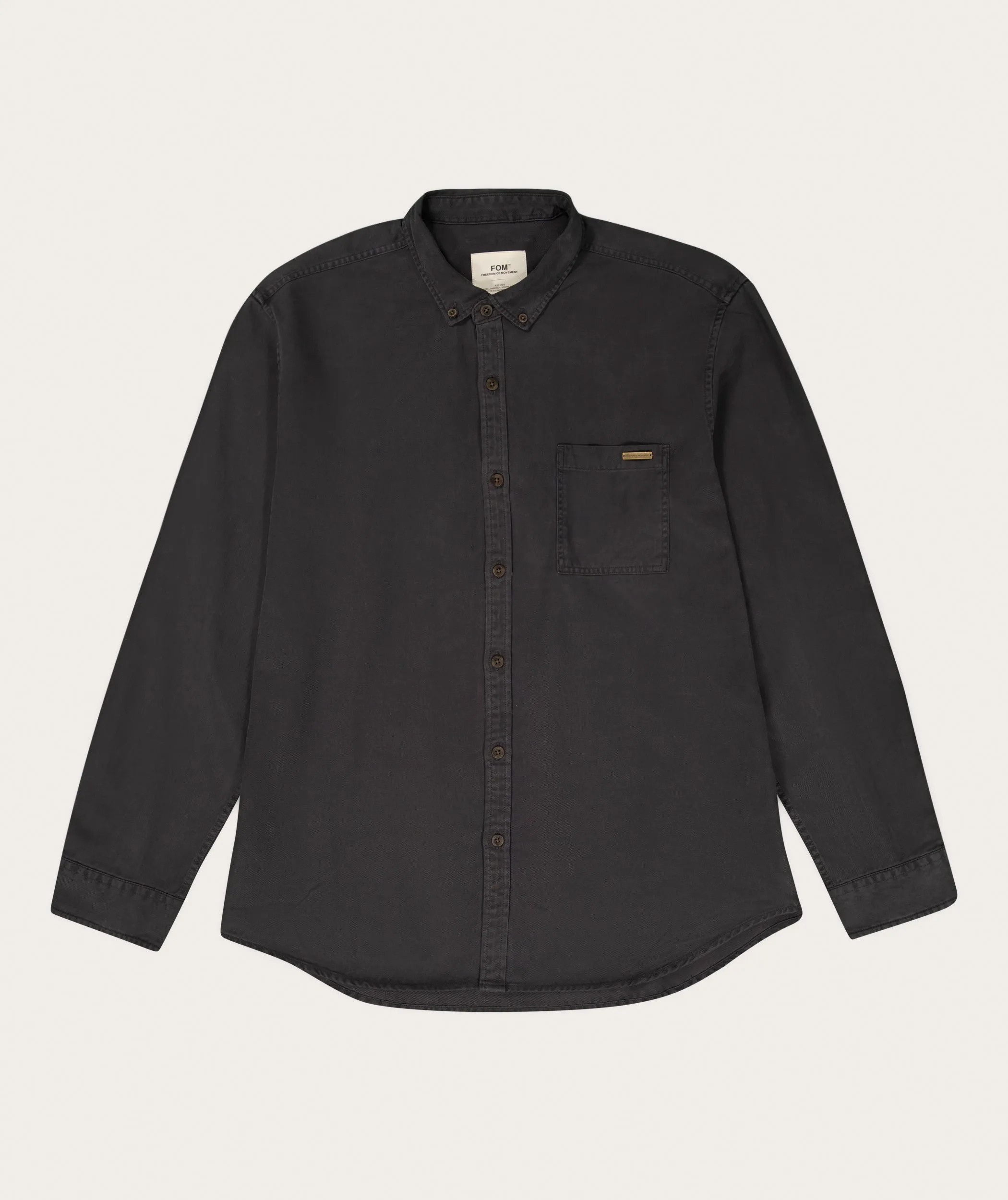 Mens Tencel Long Sleeve Shirt - Charcoal