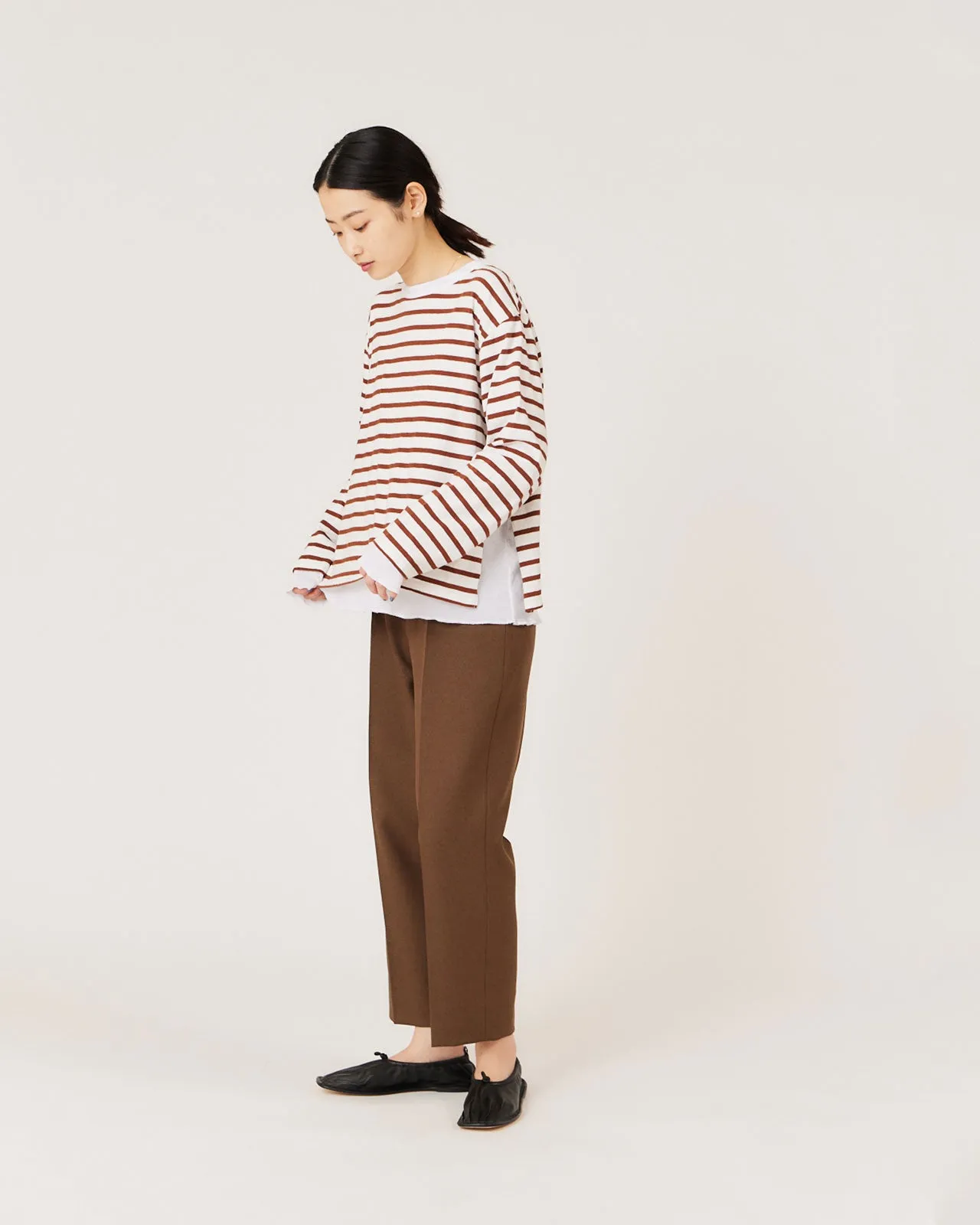 MEYAME BORDER DOUBLE LONG SLEEVE TEE