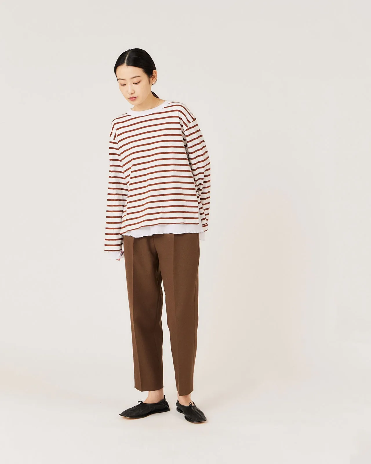 MEYAME BORDER DOUBLE LONG SLEEVE TEE