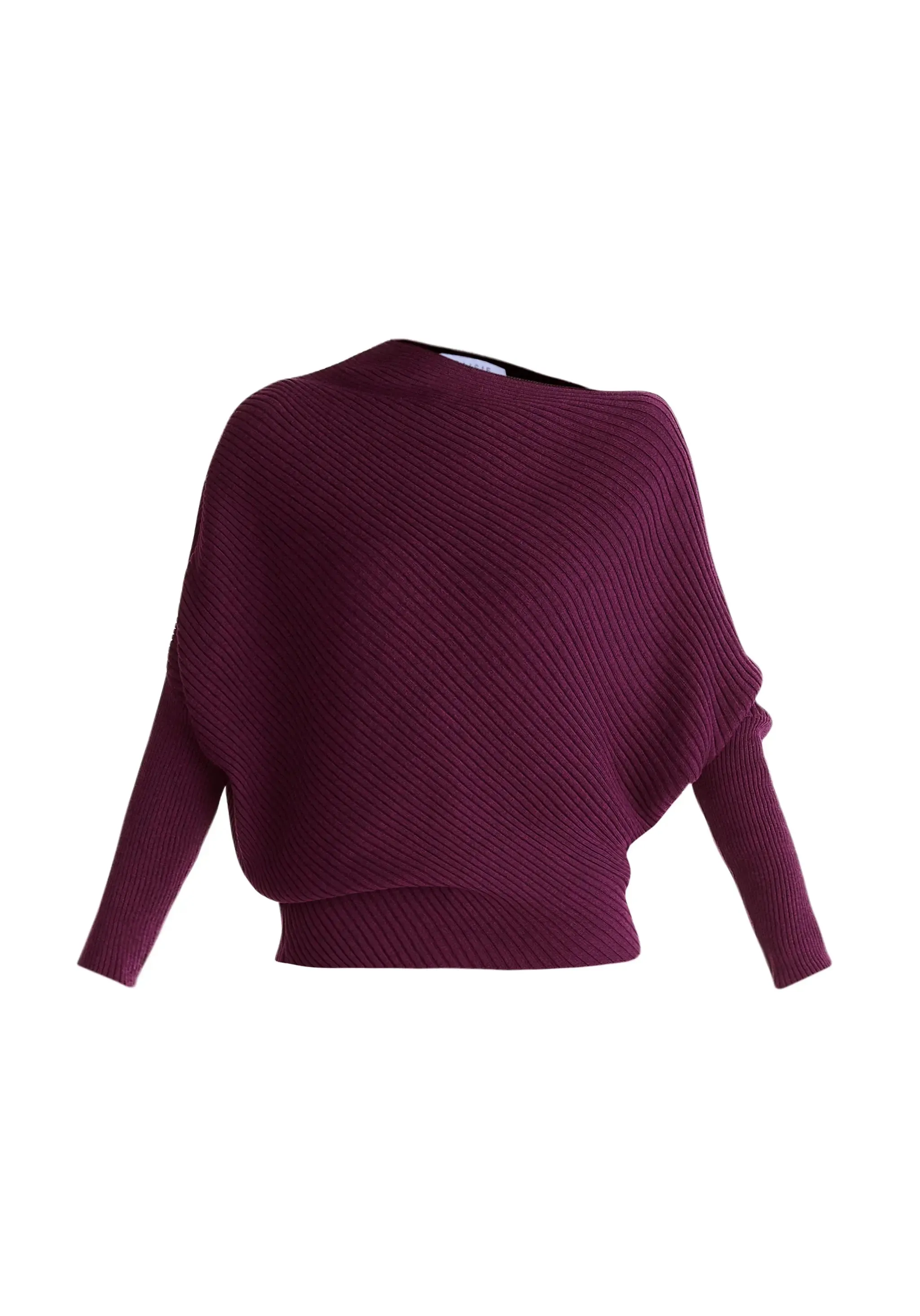 Midnight Plum Draped Knitted Jumper