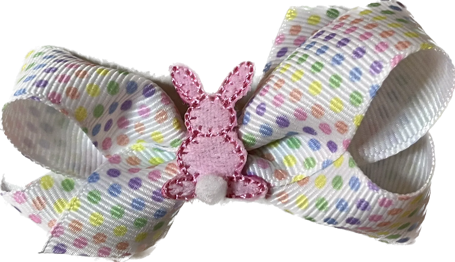 Mini Grosgrain Pastel Print with Bunny Hair Bow