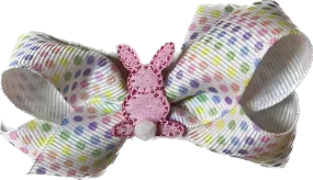 Mini Grosgrain Pastel Print with Bunny Hair Bow