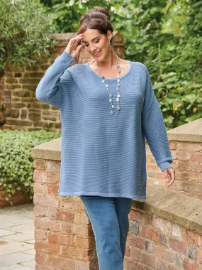 Morgan Knitted Rib Jumper - Powder Blue