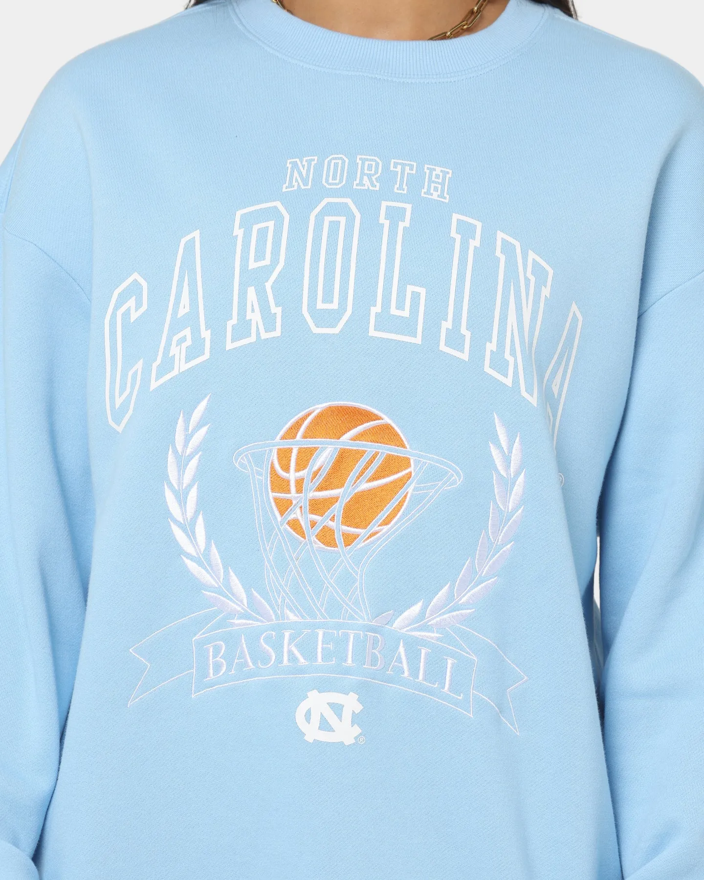 National Collegiate Athletic Association Women's North Carolina Basketball Crest Crewneck Carolina Blue