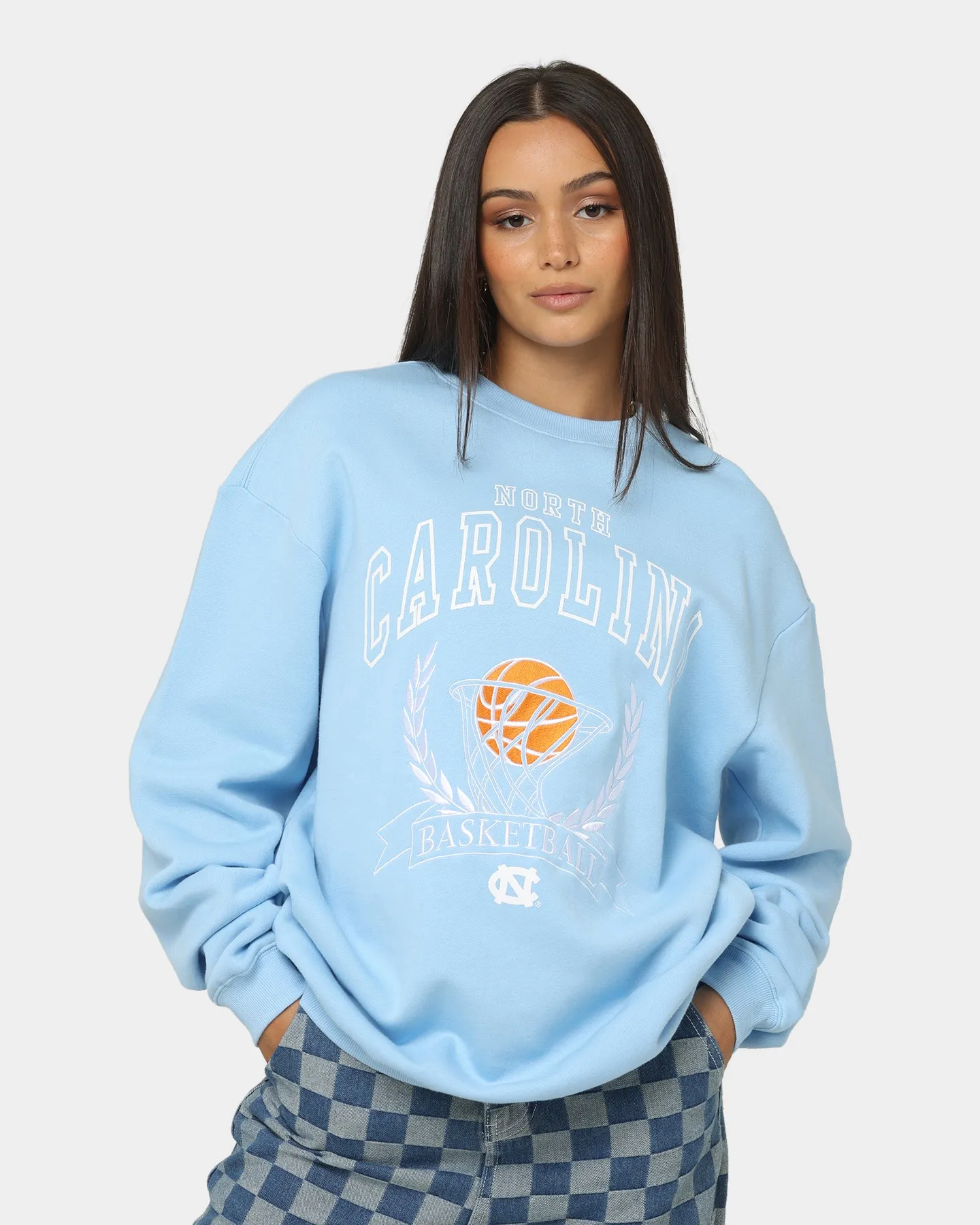 National Collegiate Athletic Association Women's North Carolina Basketball Crest Crewneck Carolina Blue