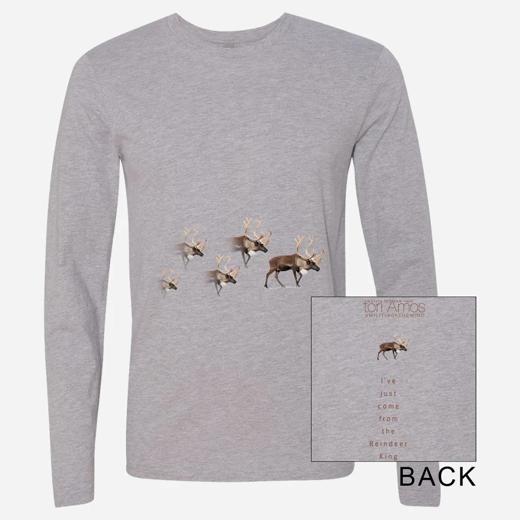 Native Invader Reindeer King Heather Grey Long Sleeve T-Shirt