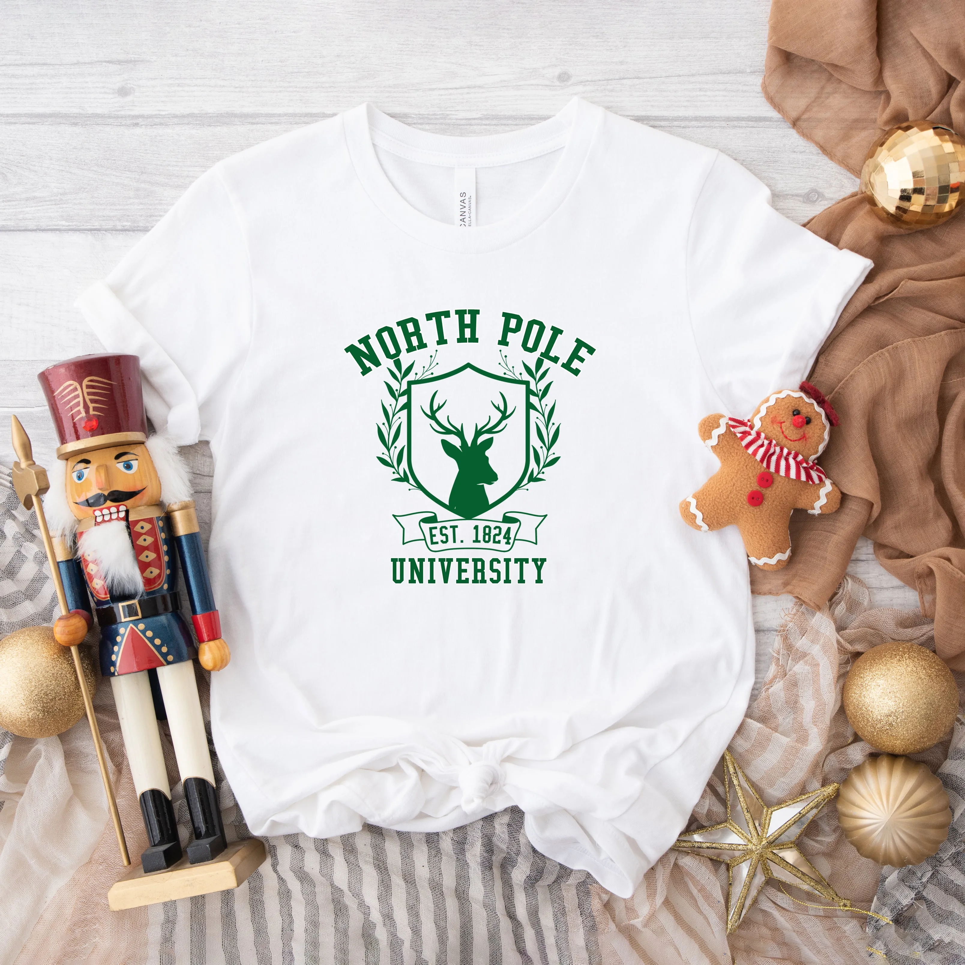 North Pole University Reindeer | Short Sleeve Crew Neck