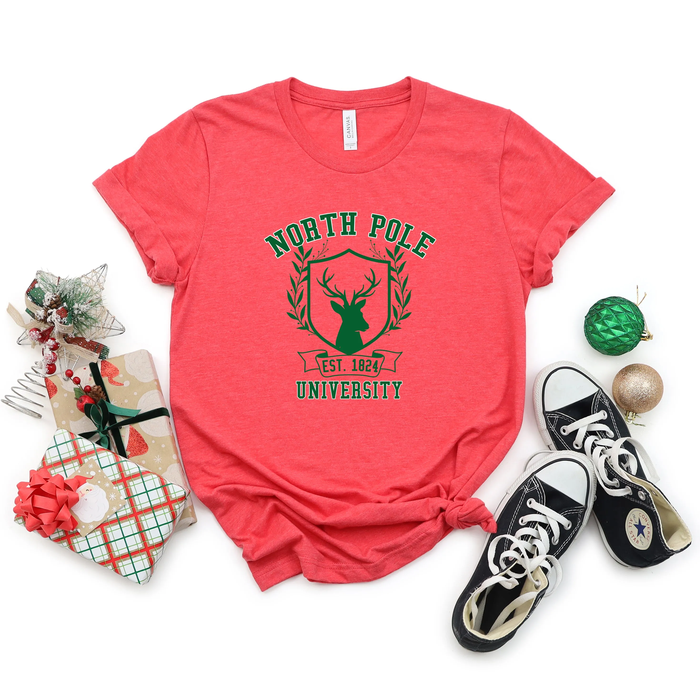 North Pole University Reindeer | Short Sleeve Crew Neck