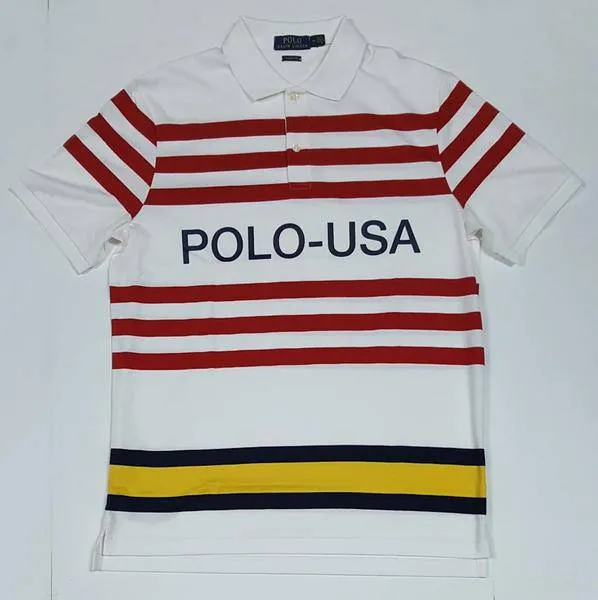 Nwt Polo Ralph Lauren Big & Tall Polo Usa Stripe Polo