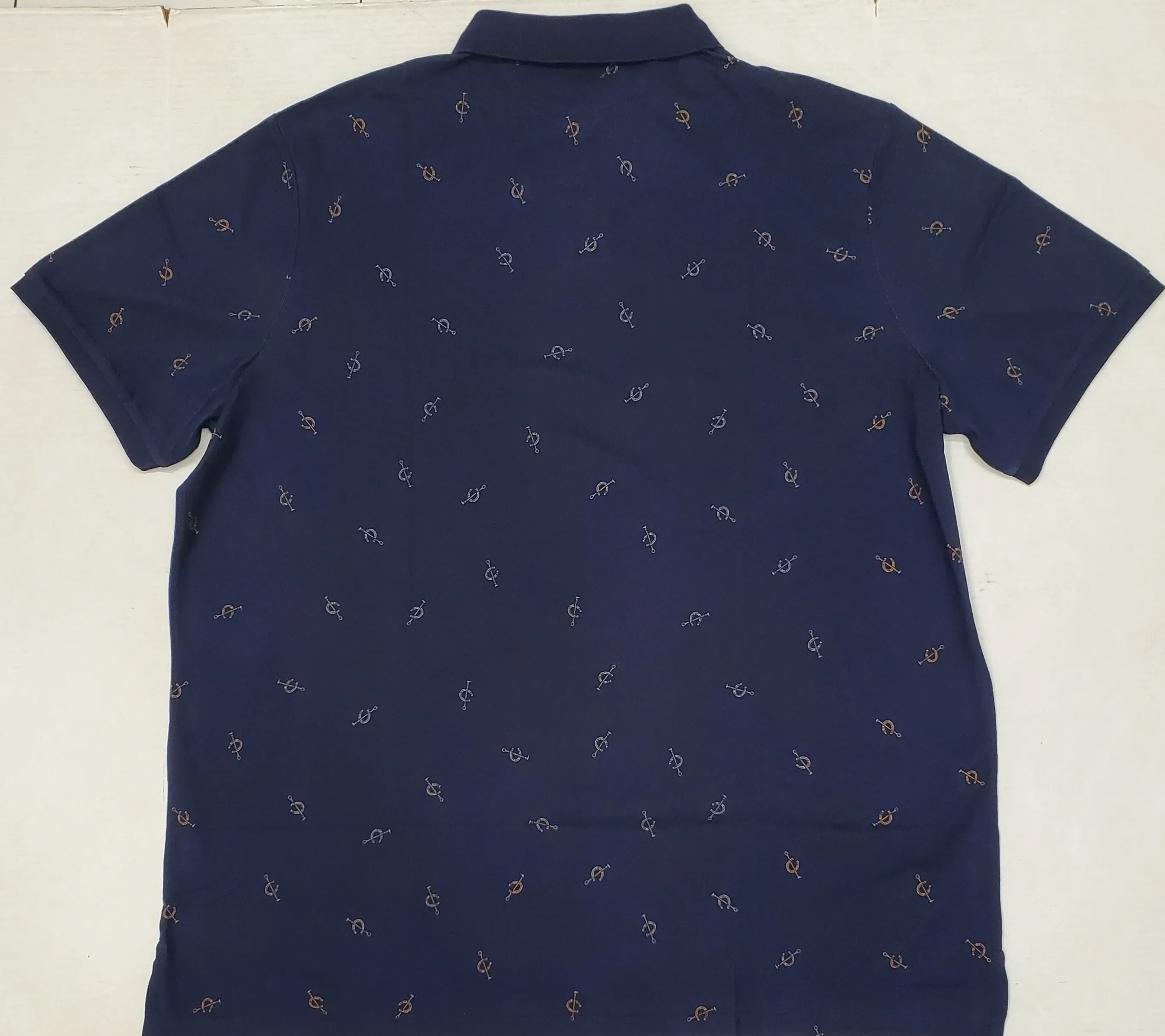 Nwt Polo Ralph Lauren Navy Saddle Print Classic Fit Polo