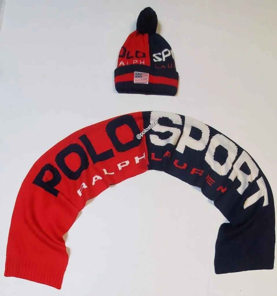 Nwt Polo Ralph Lauren Navy/Red Polo Sport Skully