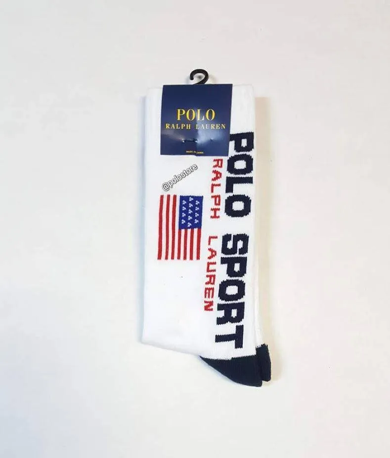 Nwt Polo Ralph Lauren White Polo Sport Socks