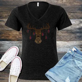 Ornament Reindeer V-Neck