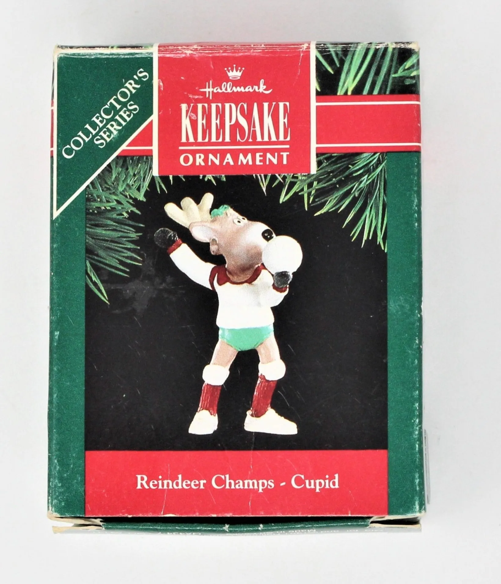 Ornaments, Hallmark, Reindeer Champs, #6 Cupid, in Box, 1991