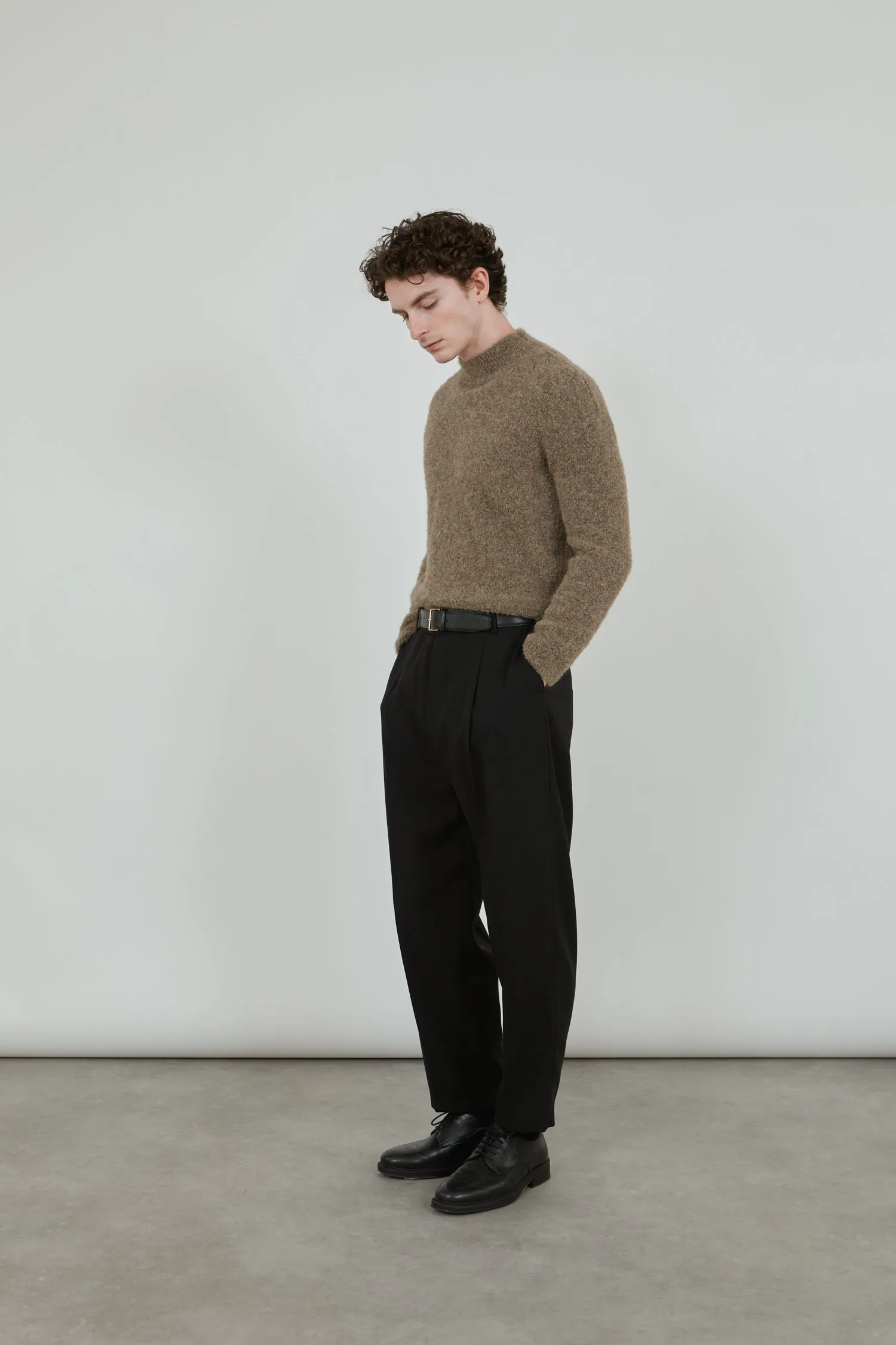 Owen knitted sweater | Beige - Alpaca wool