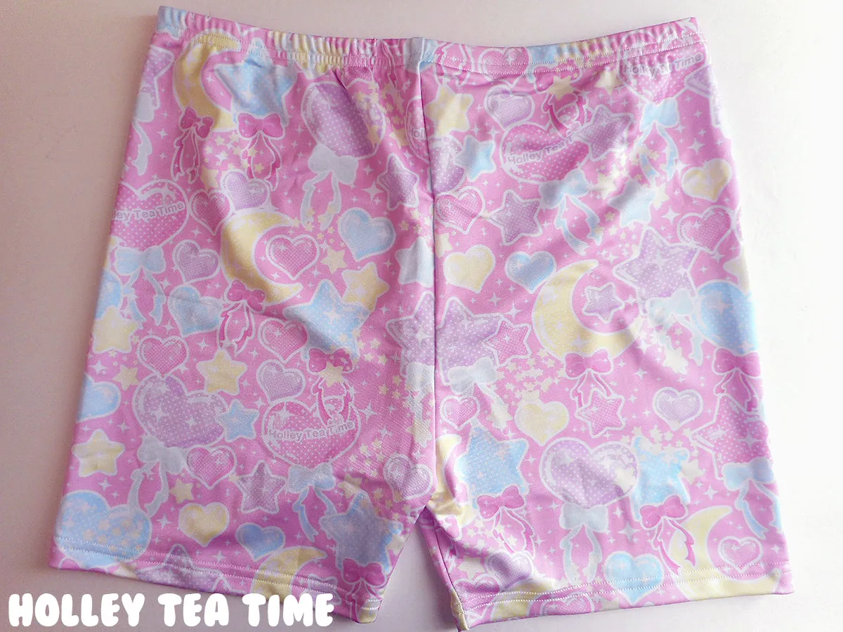 Pastel Party Pink Women's Fitted Shorts