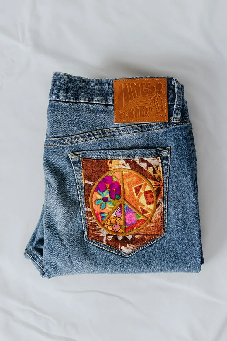 Peace Pocket Upcycled Jeans - #3