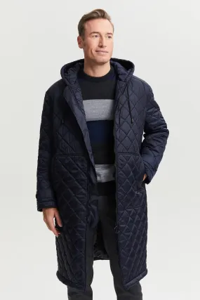 Pentti Water & Wind Repellent Quilted Parka Coat Blue