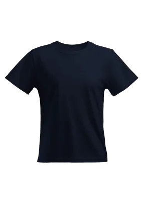 Perfect TShirt Co Women's Short Sleeve Crew Neck Navy Blue  Relax Fit T-Shirt