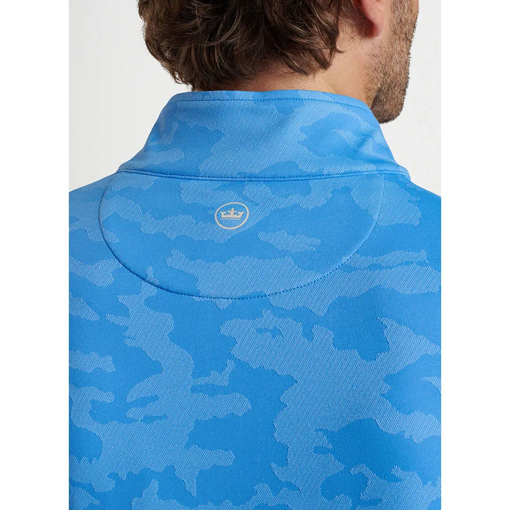 Peter Millar Perth Camo Performance 1/4 Zip Pullover Sweater - Liberty Blue