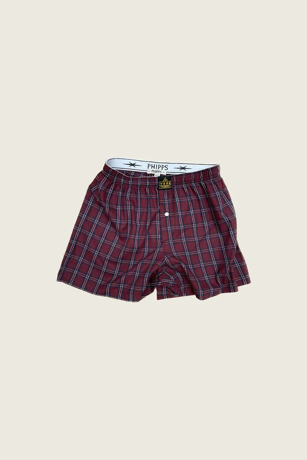 PHIPPS BOXER SHORT BURGUNDY PLAID