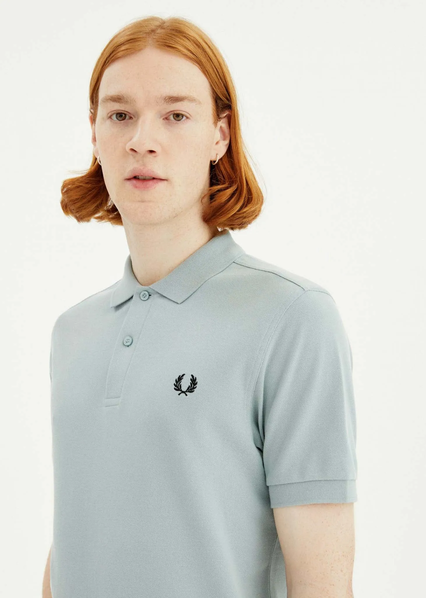 Plain fred perry shirt - silver blue