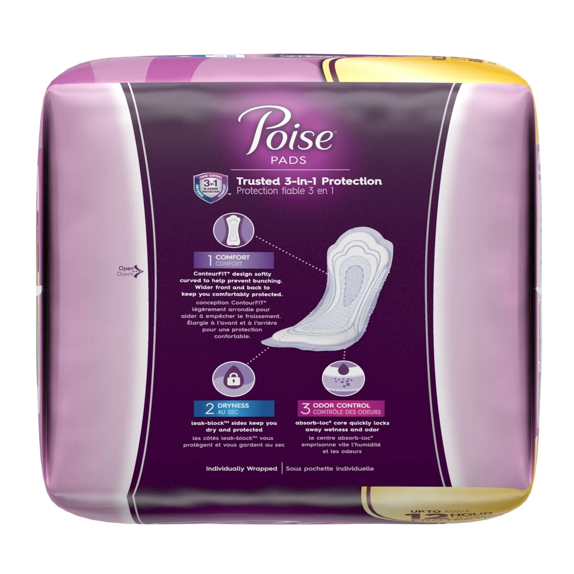 Poise Bladder Control Pads, Adult Women, Moderate Absorbency, Disposable, 12.20" Length