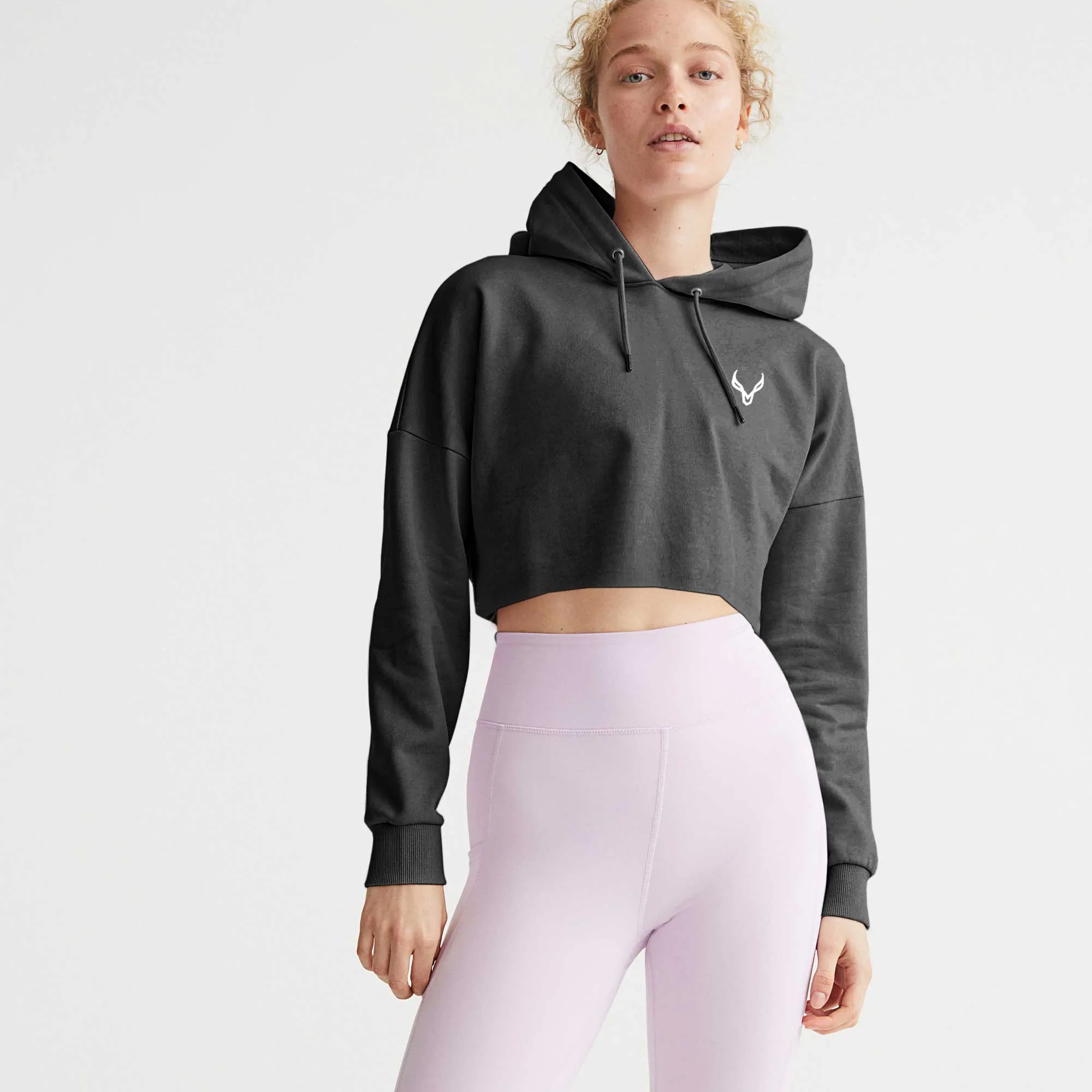 Polo Athletica Women's Hooded Activewear Terry Crop Top