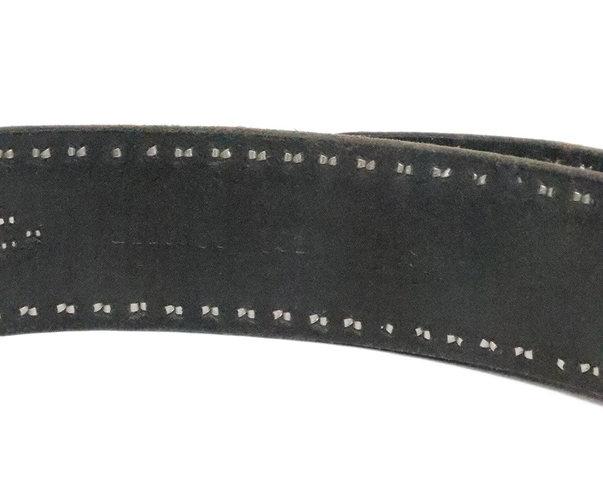 Polo Black Leather Studded Belt