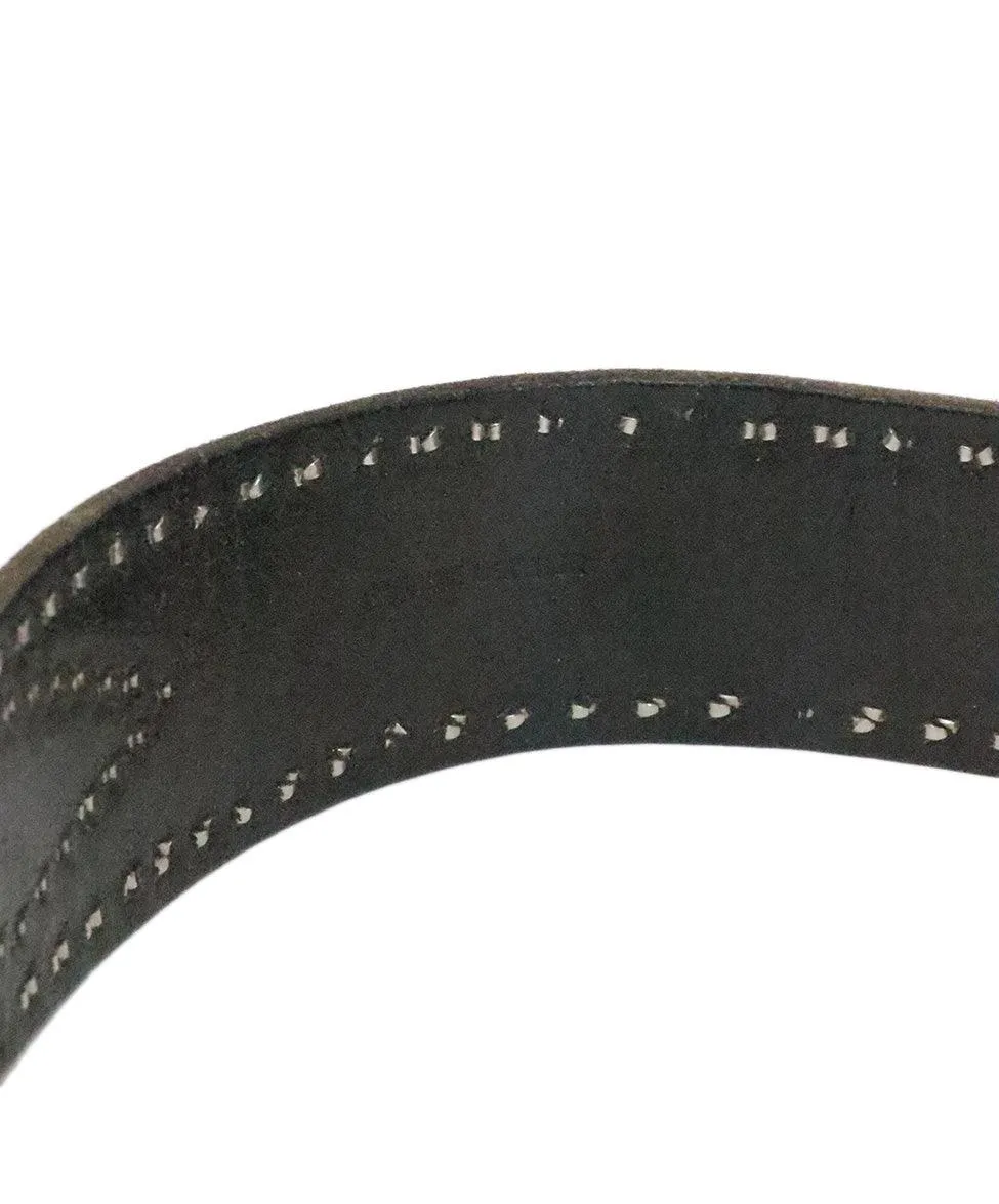 Polo Black Leather Studded Belt