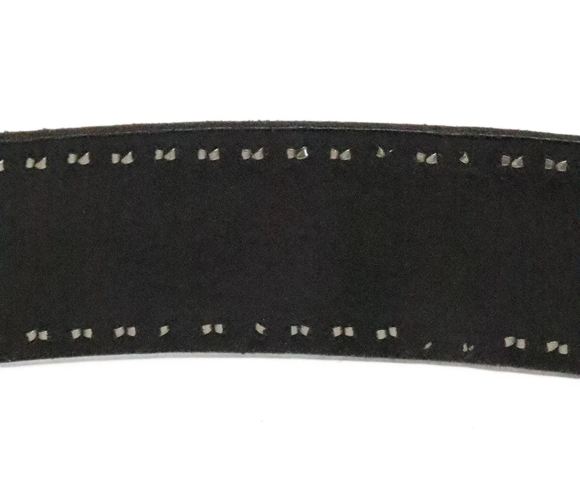 Polo Black Leather Studded Belt