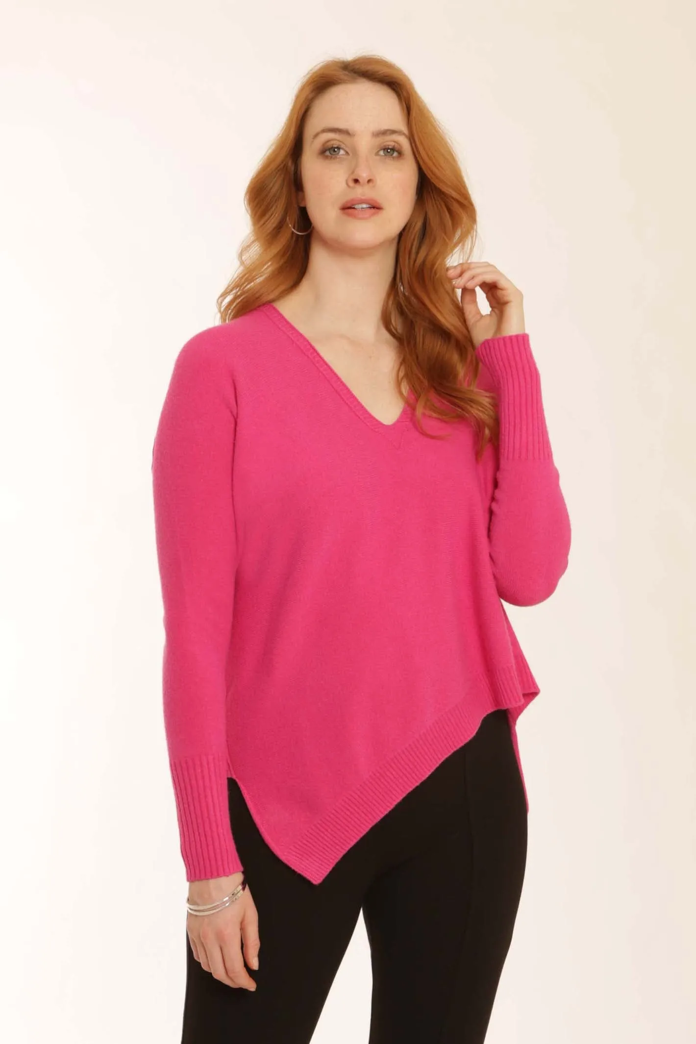 Pomodoro Clothing Asymmetric V Neck Jumper 22250